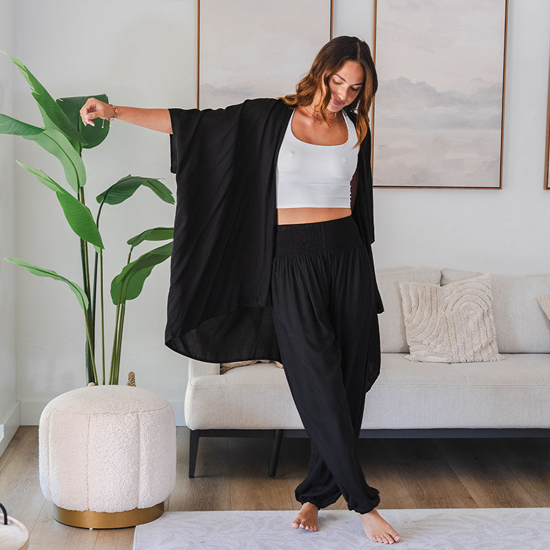 Black Kimono, view 9 — Soul Flow Apparel