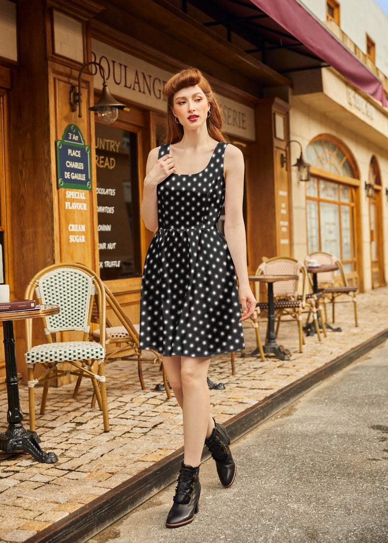 Starburst Shorter Length Fit & Flare Dress, view 1 — Soul Flow Apparel
