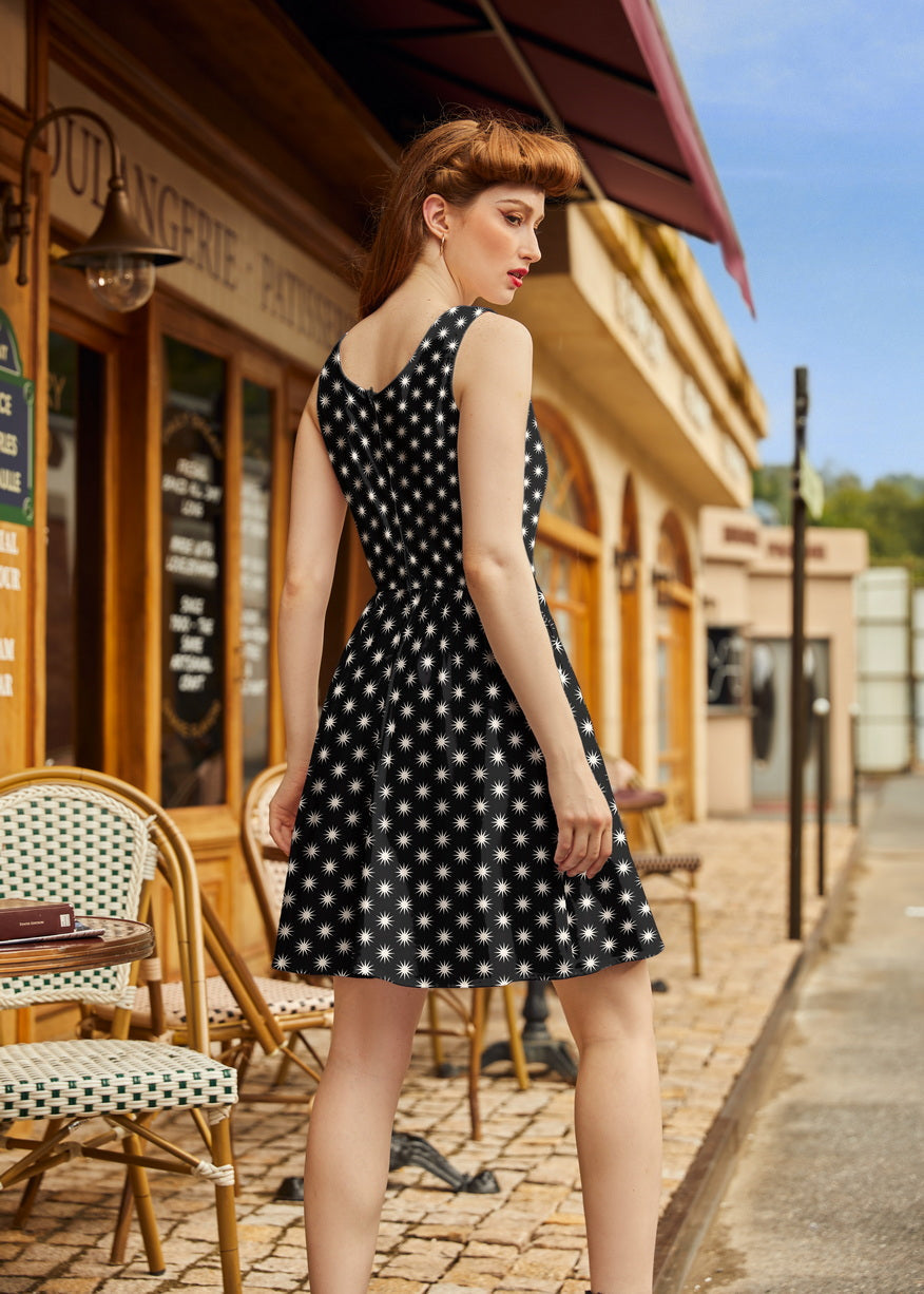 Starburst Shorter Length Fit & Flare Dress, view 3 — Soul Flow Apparel