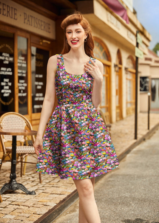 Desert Blooms Shorter Length Fit & Flare Dress, view 1 — Soul Flow Apparel