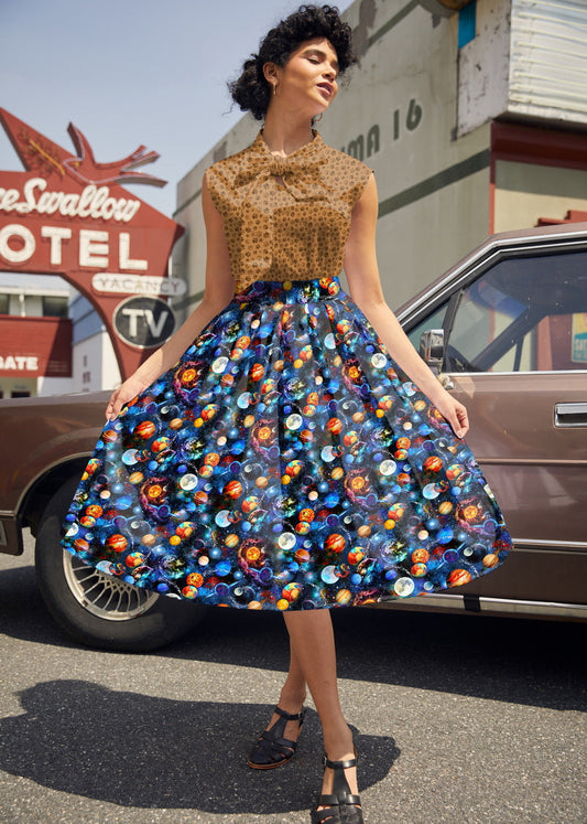 Space Doris Skirt, view 1 — Soul Flow Apparel