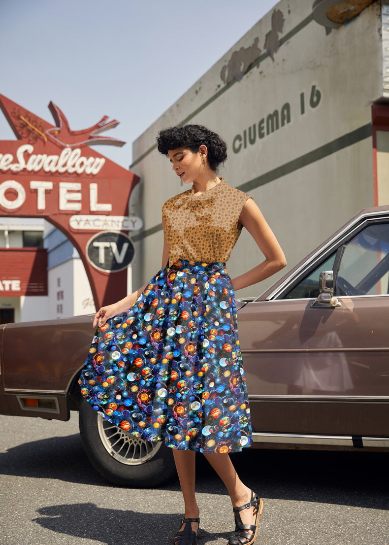 Space Doris Skirt, view 2 — Soul Flow Apparel