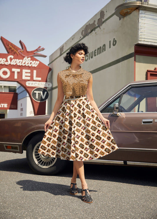 Mushrooms Doris Skirt, view 2 — Soul Flow Apparel