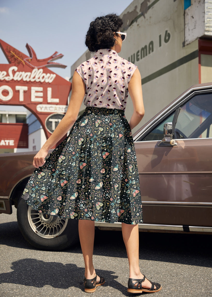 Midnight Doris Skirt, view 3 — Soul Flow Apparel