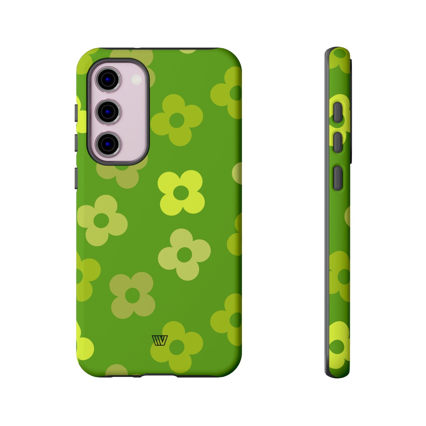 Green Retro Flowers | Tough Phone Case, view 2048 — Soul Flow Apparel