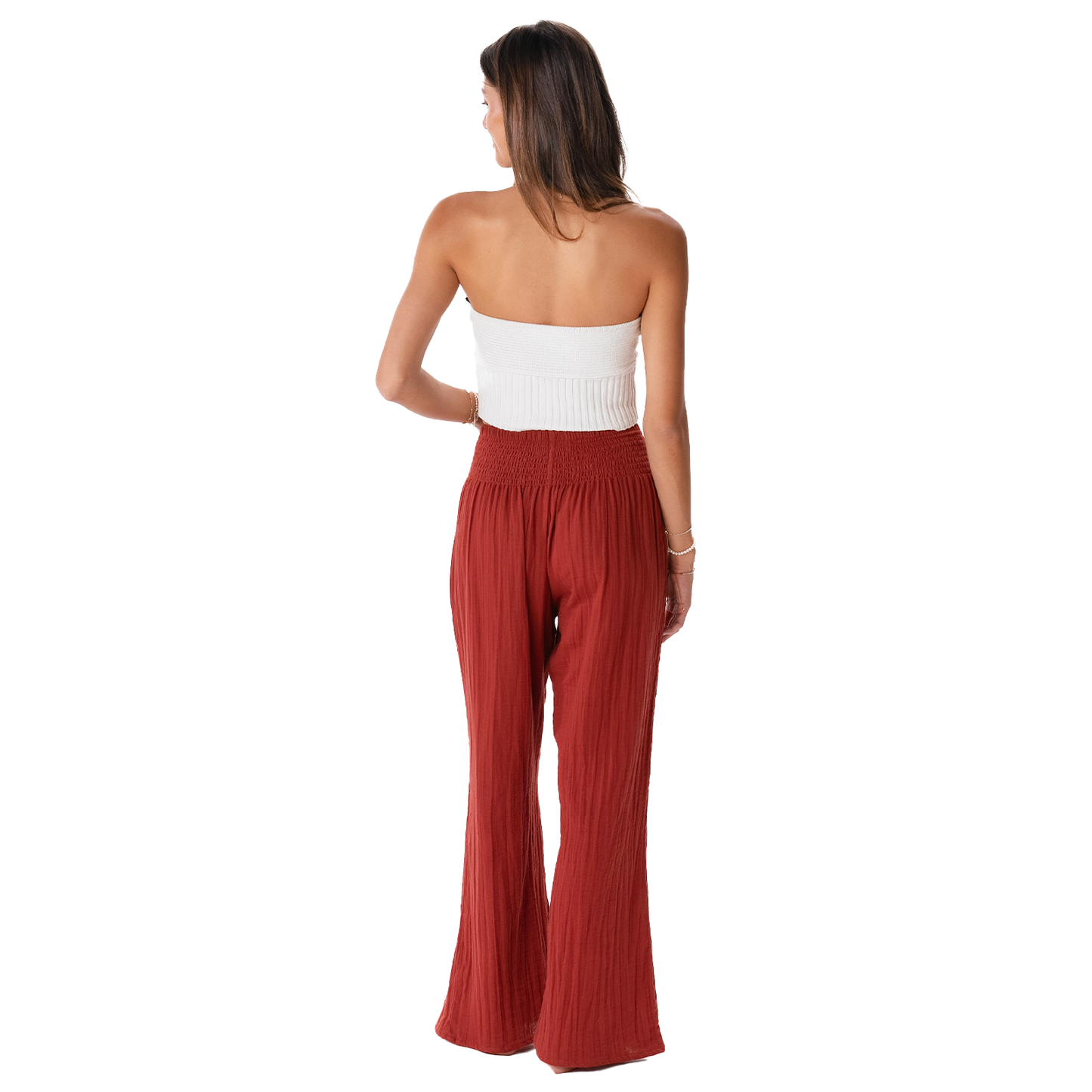 Seaside Spice Wide Leg Cotton Pants, view 3 — Soul Flow Apparel
