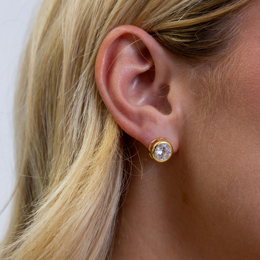 Alaina Bezel Studs — Soul Flow Apparel