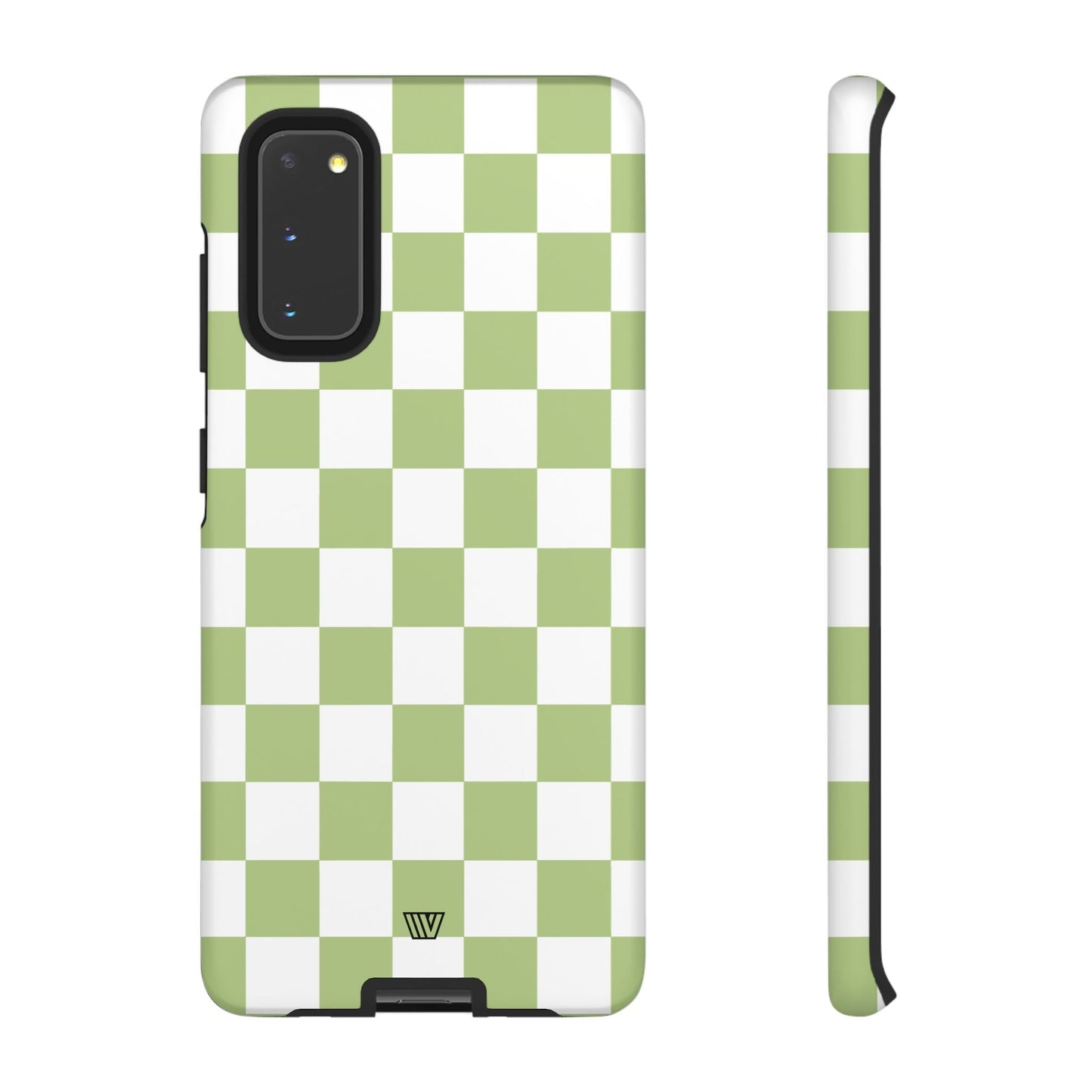Pale Olive White Checkerboard | Tough Phone Case, view 2048 — Soul Flow Apparel