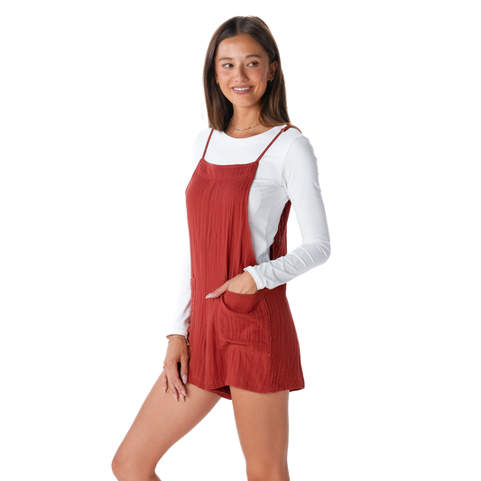 Boardwalk Romper 100% Breathable Cotton Adjustable Straps, view 2 — Soul Flow Apparel