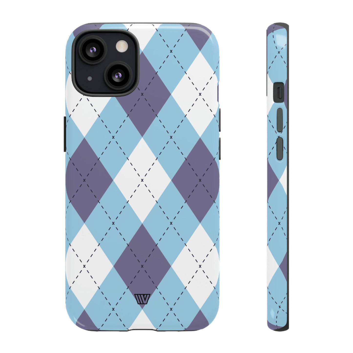 Blue White Purple Argyle | Tough Phone Case, view 2048 — Soul Flow Apparel