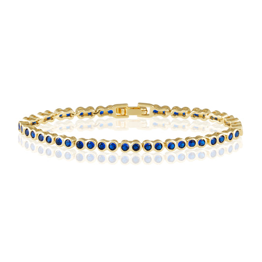 Bezel Tennis Bracelet- Sapphire — Soul Flow Apparel
