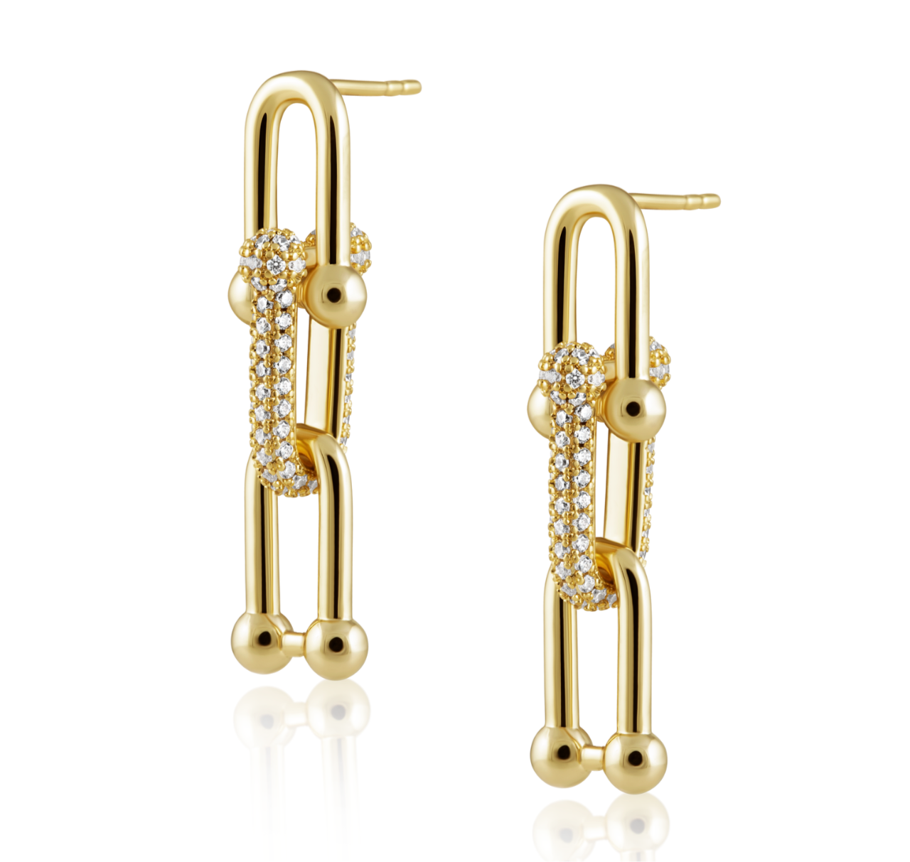 U Link Pave Drop Earring — Soul Flow Apparel