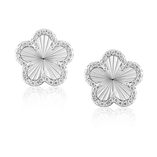 Adeline Pave Outline Clover Studs — Soul Flow Apparel