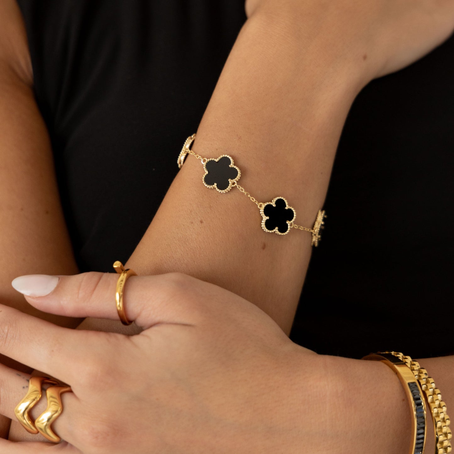 Adeline Clover Bracelet, view 2 — Soul Flow Apparel
