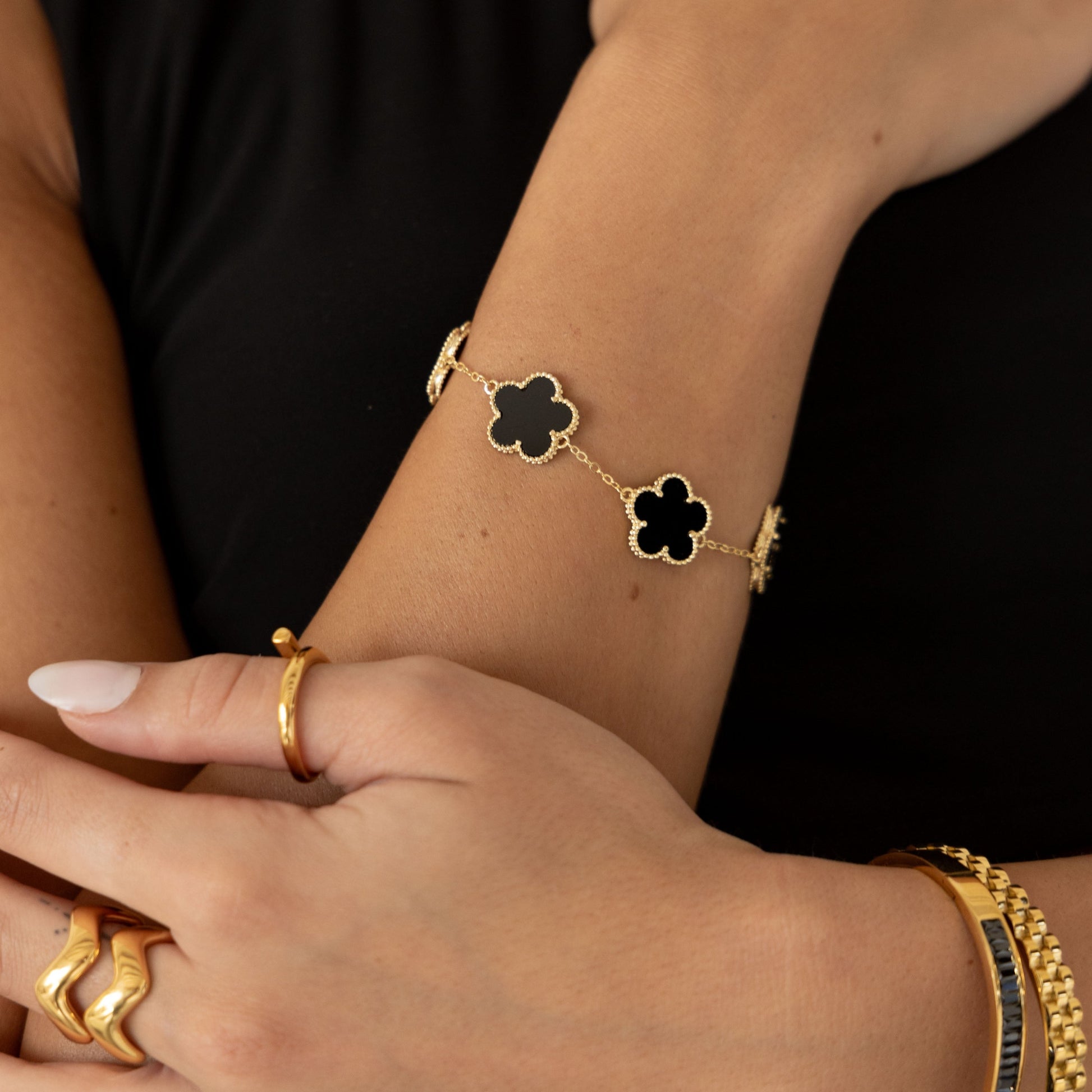 Adeline Clover Bracelet, view 2 — Soul Flow Apparel