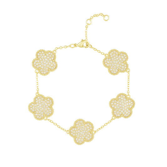 Adeline Clover Pave Bracelet — Soul Flow Apparel