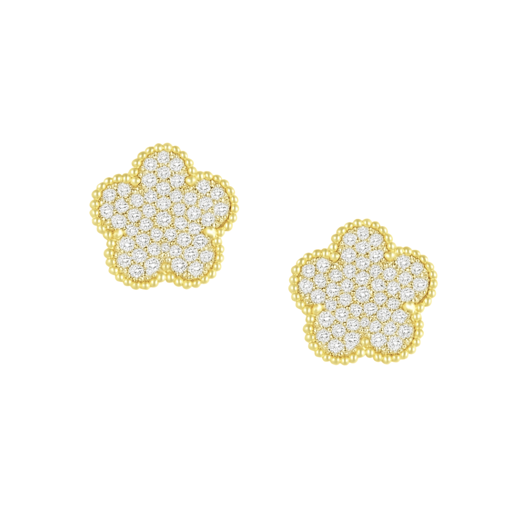 Adeline Clover Pave Stud — Soul Flow Apparel