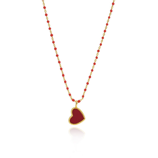 Paisley Heart Necklace Red — Soul Flow Apparel