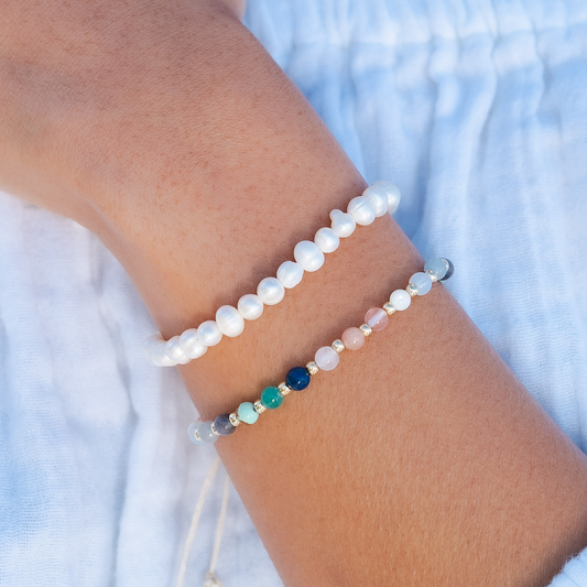Spiritual Healing + Self Love Bracelet Stack in lh, view 2 — Soul Flow Apparel