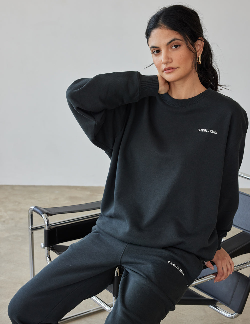 Basics Black Unisex Crewneck – Christian Crewneck
