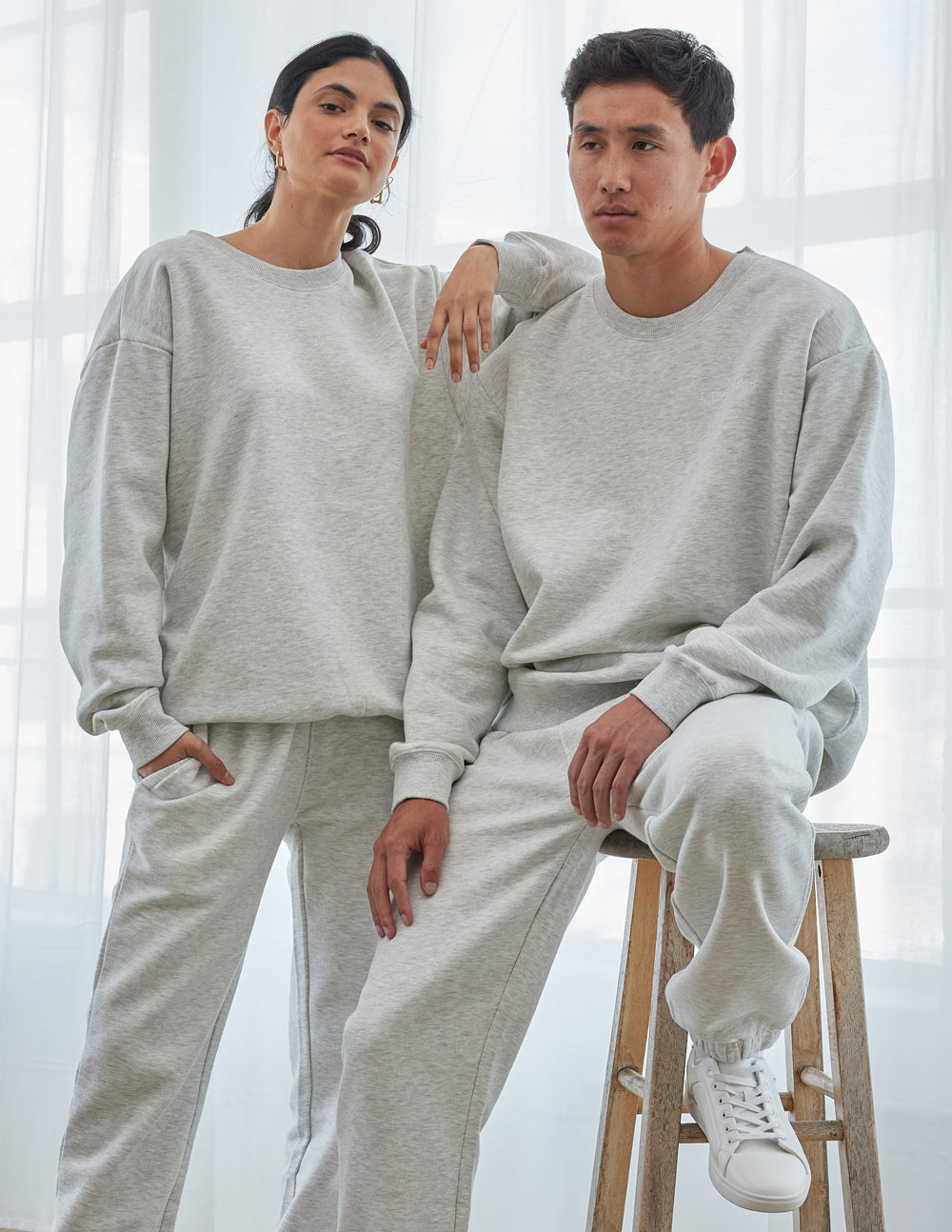 Basics Cloud Grey Unisex Crewneck – Christian Crewneck