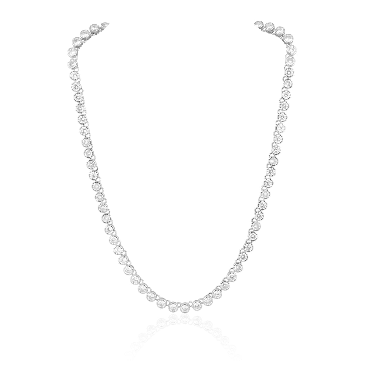 Bezel Tennis Necklace in silver — Soul Flow Apparel