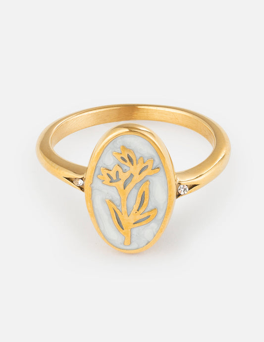 Bloom Again Enamel Ring – Christian Ring