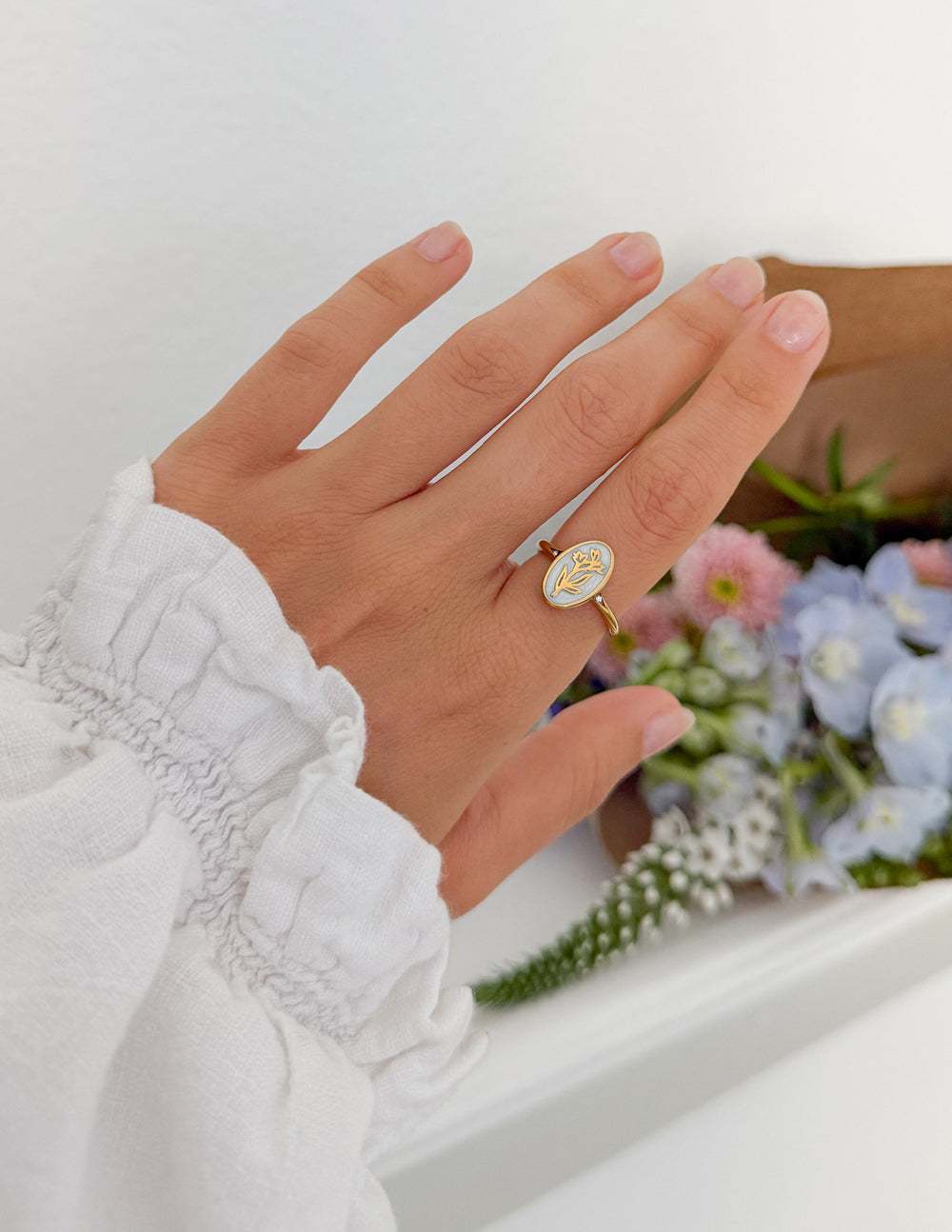 Bloom Again Enamel Ring – Christian Ring