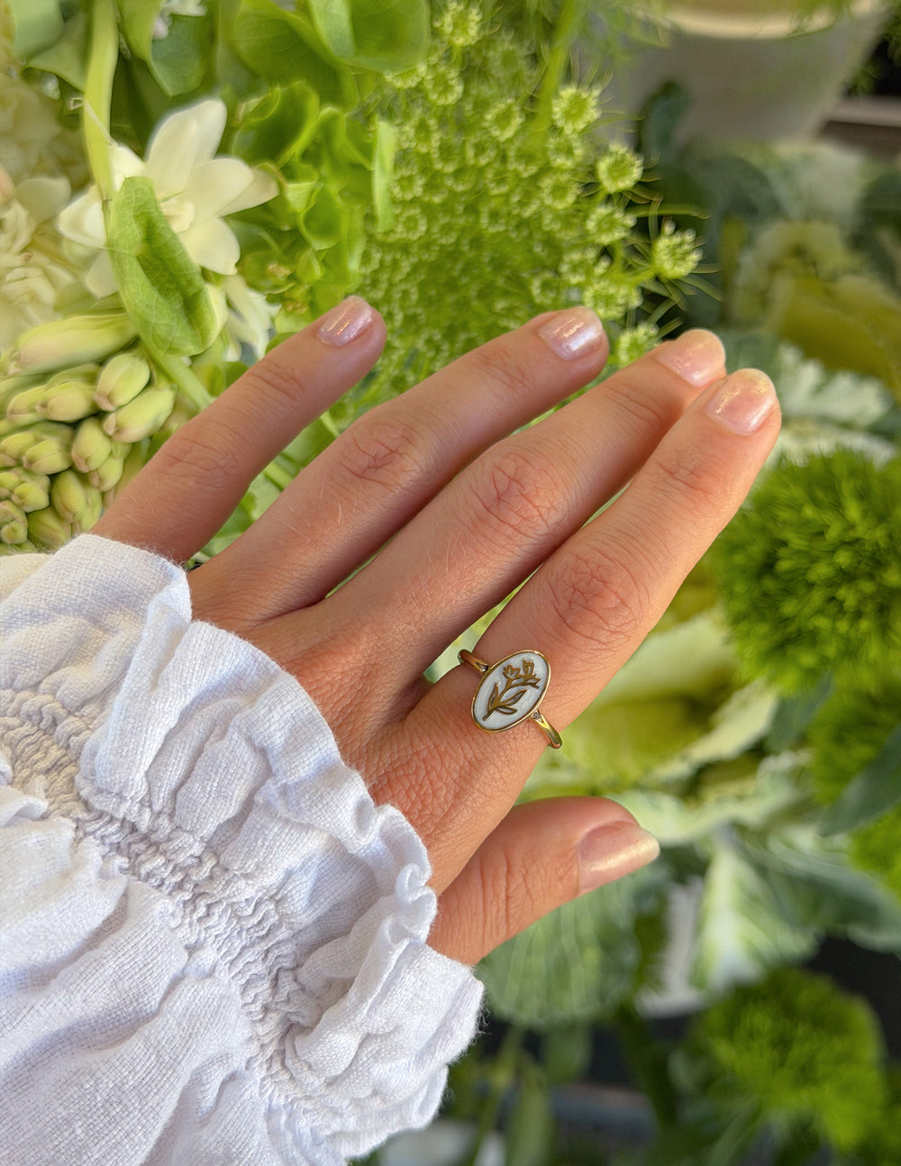 Bloom Again Enamel Ring – Christian Ring