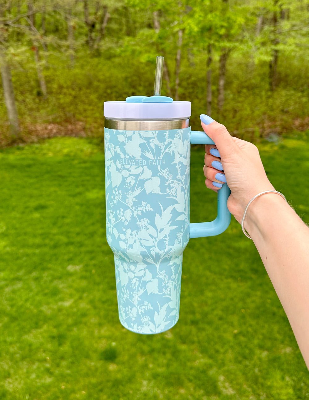Blue Botanic 40 oz Tumbler – Christian Tumbler