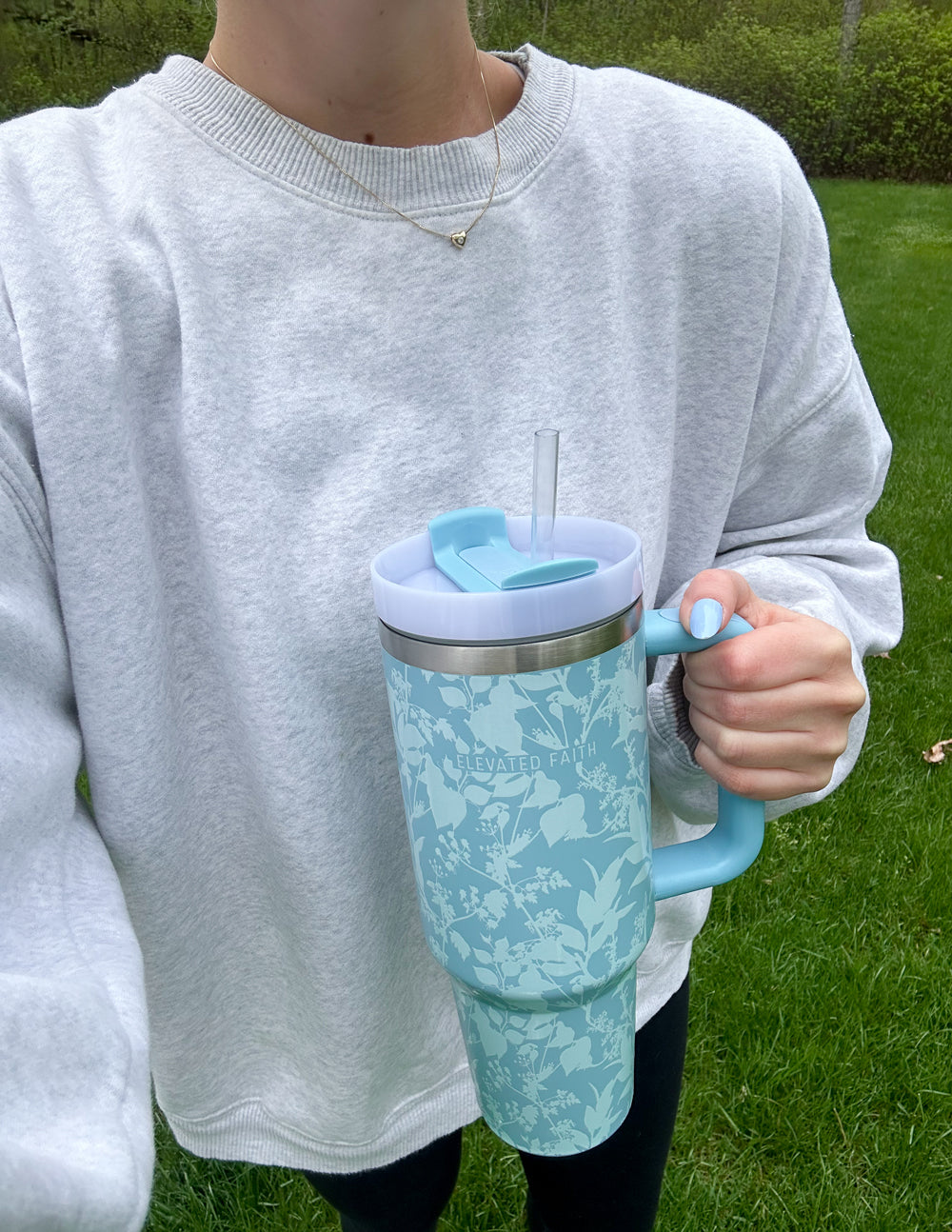 Blue Botanic 40 oz Tumbler – Christian Tumbler