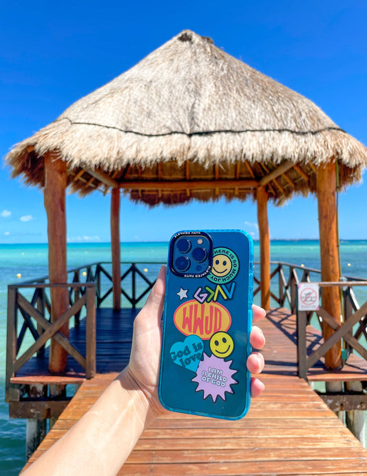 Blue Sticker Collage Phone Case – Christian Phone Case
