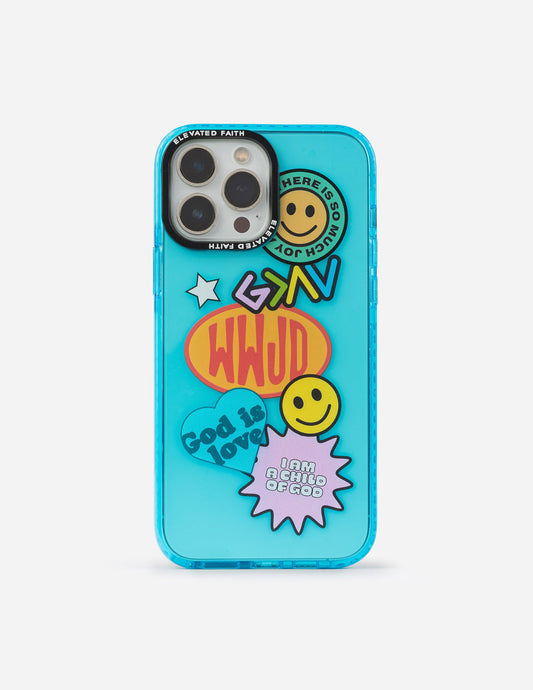 Blue Sticker Collage Phone Case – Christian Phone Case