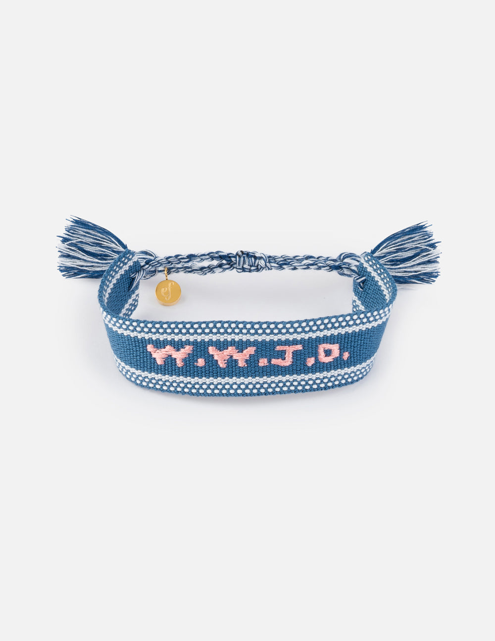 Blue WWJD Embroidered Bracelet – Christian Wristband