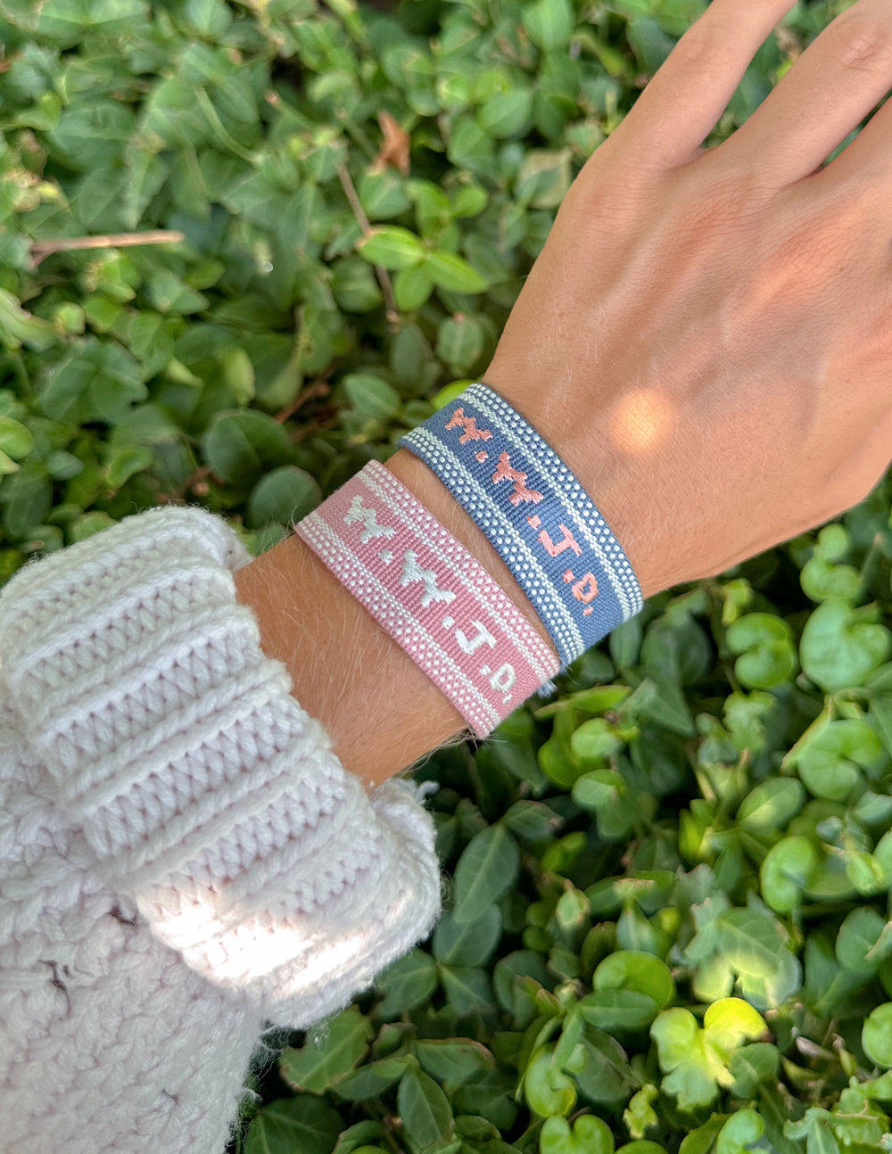 Blue WWJD Embroidered Bracelet – Christian Wristband