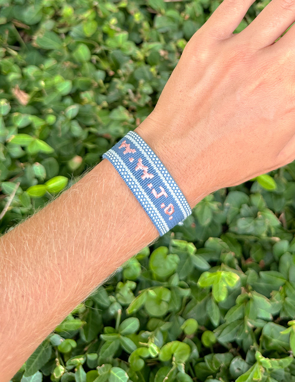Blue WWJD Embroidered Bracelet – Christian Wristband