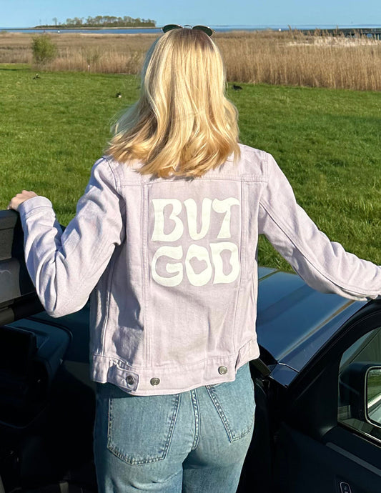 But God Cropped Denim Jacket – Christian Jacket