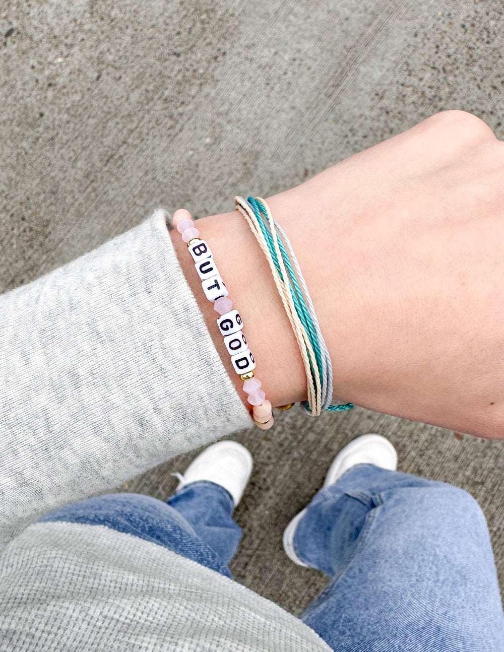 But God Letter Bracelet – Christian Letter Bracelet