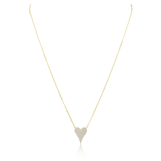 Sara Pave Heart Necklace — Soul Flow Apparel