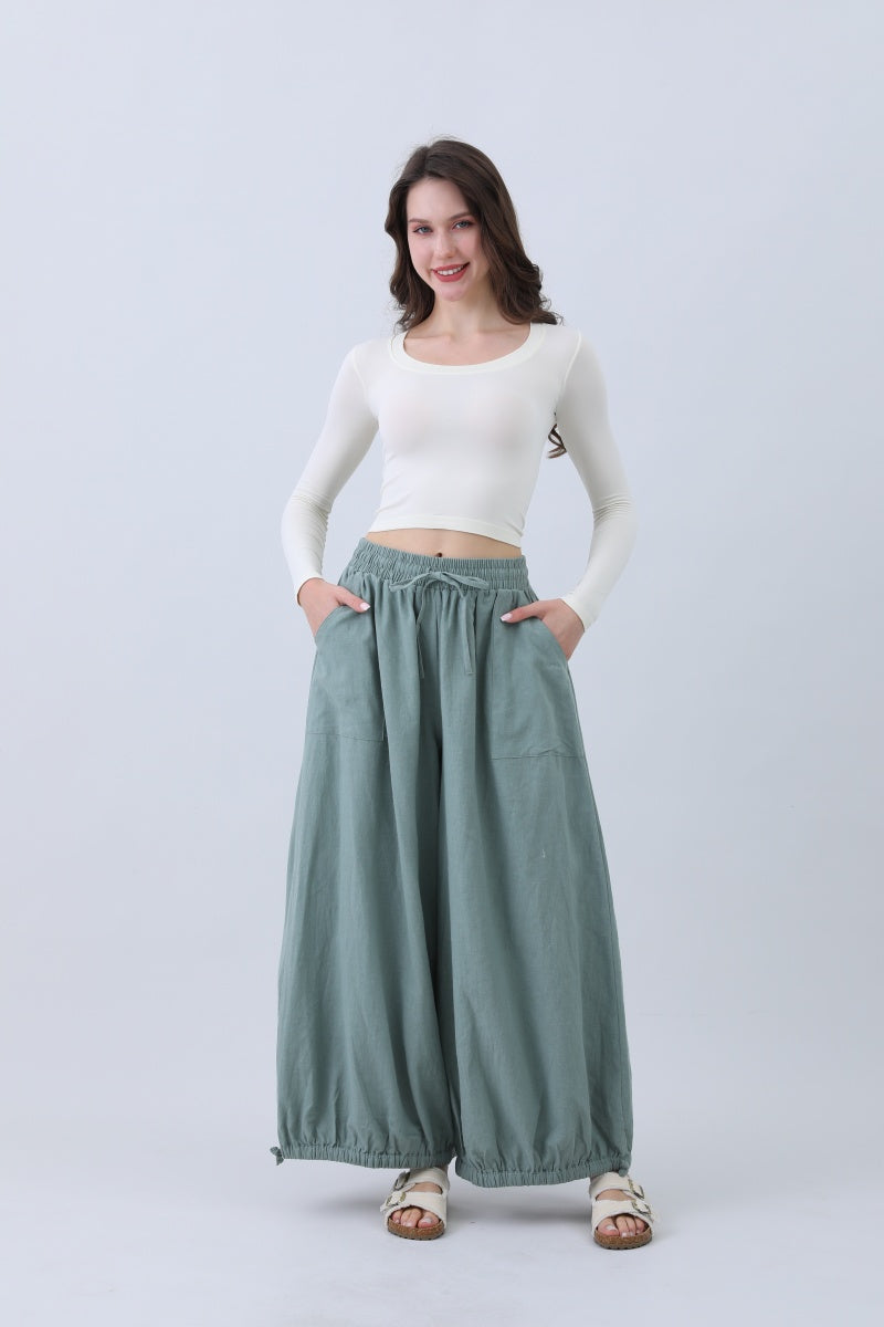 Women's Linen Pants – Relaxed Fit with Adjustable Cuffs Leto Collection