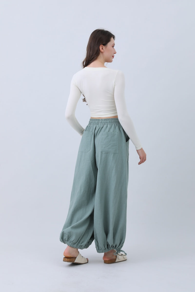 Women's Linen Pants – Relaxed Fit with Adjustable Cuffs Leto Collection