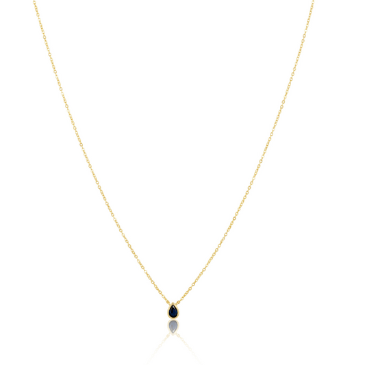 Ines Raindrop Necklace Sapphire, view 17 — Soul Flow Apparel