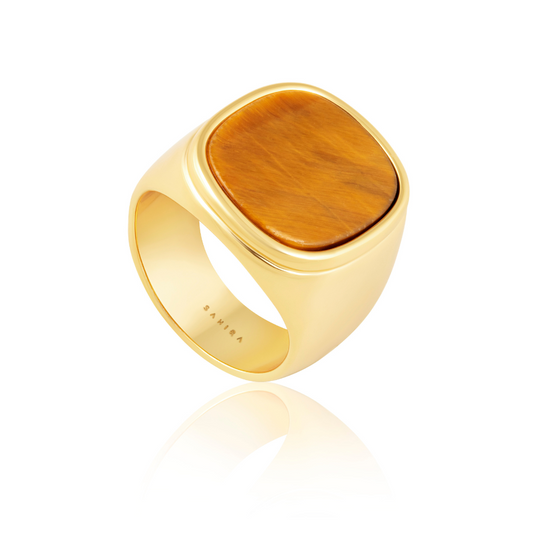 Tiger Eye Statement Ring, view 2 — Soul Flow Apparel