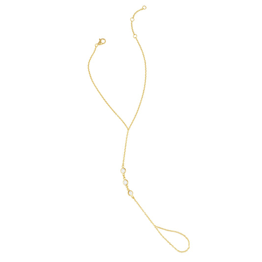 Cz Bezel Hand Chain Bracelet — Soul Flow Apparel