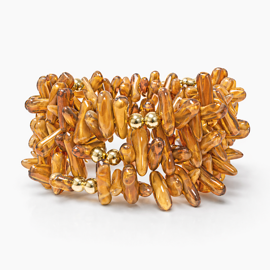 Amber Coral Wrap Bracelet in 31pm, view 58 — Soul Flow Apparel