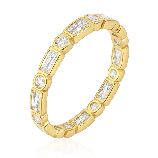 Aimee Cz Bezel Ring in 20am, view 1 — Soul Flow Apparel