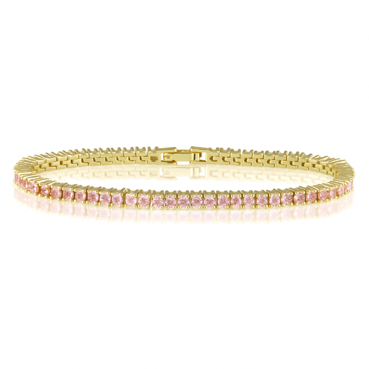 Karla Tennis Bracelet - Light Pink in 51pm, view 57 — Soul Flow Apparel