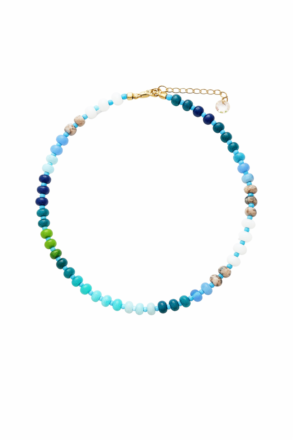 Bora Bora Blue Beaded Necklace in 08am, view 17 — Soul Flow Apparel
