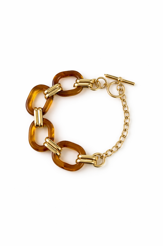 Brown Acrylic Chain Bracelet in 46pm, view 42 — Soul Flow Apparel