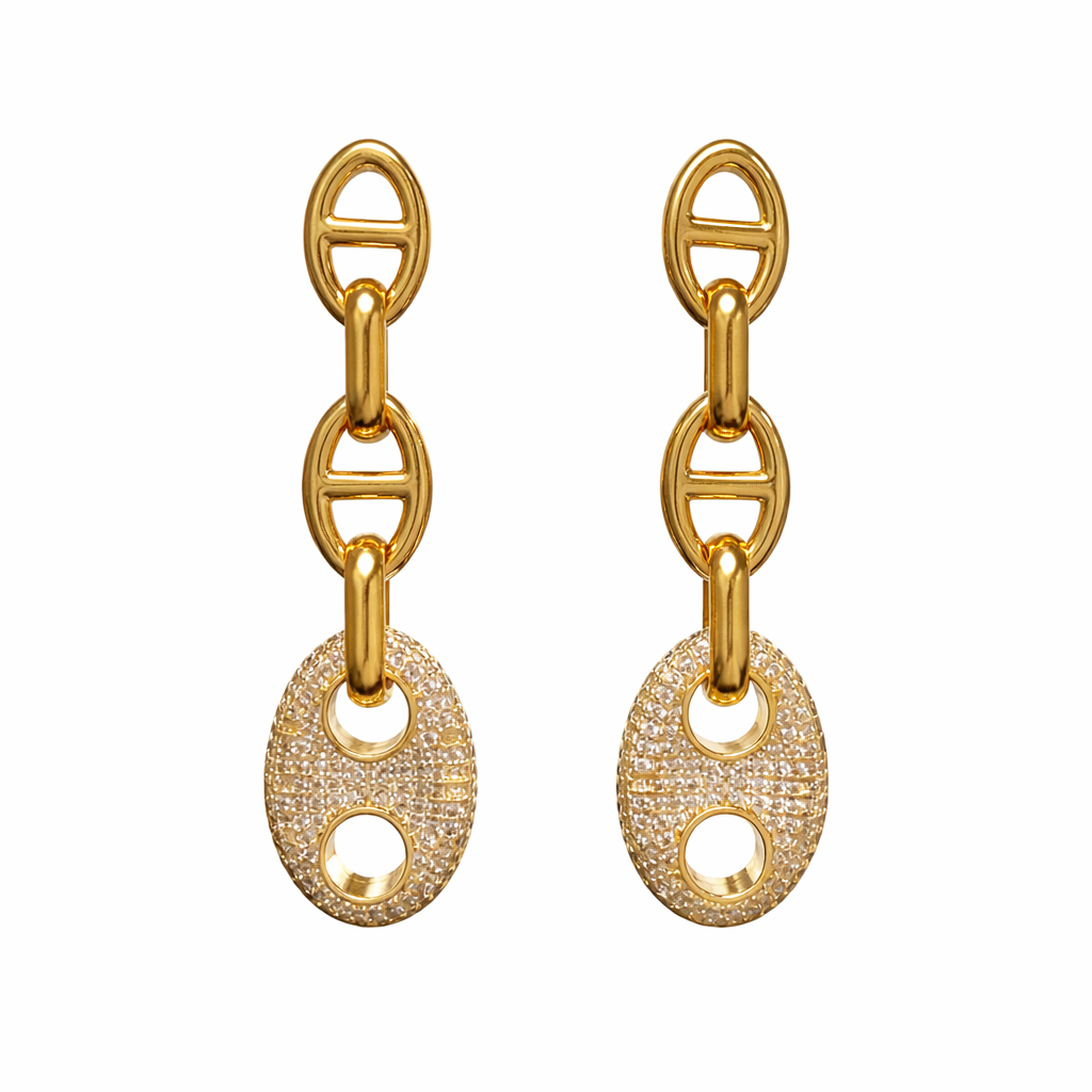 Roxanne Pave Drop Earring in 50am, view 53 — Soul Flow Apparel